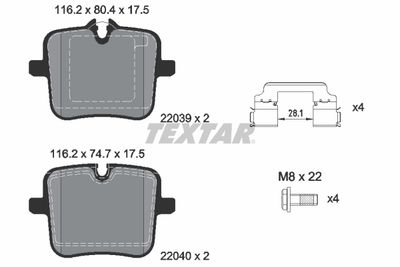 Brake Pad Set, disc brake TEXTAR 2203901