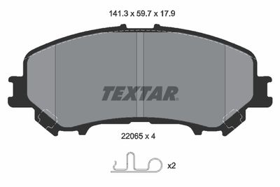 Brake Pad Set, disc brake TEXTAR 2206501