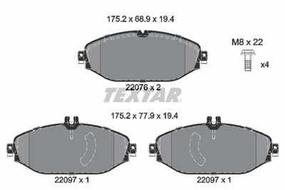 Brake Pad Set, disc brake TEXTAR 2207601