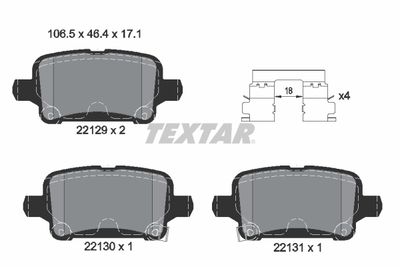 Brake Pad Set, disc brake TEXTAR 2212901