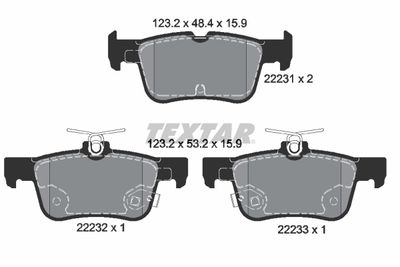 Brake Pad Set, disc brake TEXTAR 2223101