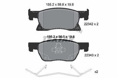 Brake Pad Set, disc brake TEXTAR 2234201