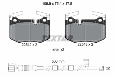 Brake Pad Set, disc brake TEXTAR 2254201