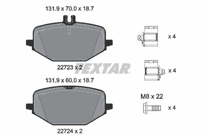 Brake Pad Set, disc brake TEXTAR 2272303