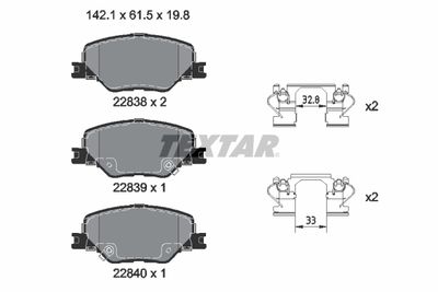 Brake Pad Set, disc brake TEXTAR 2283801