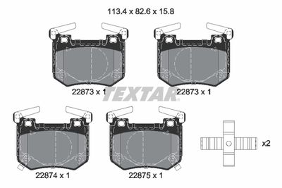 Brake Pad Set, disc brake TEXTAR 2287301