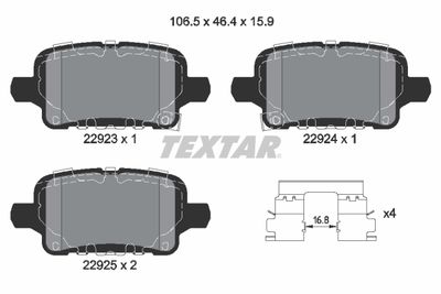 Brake Pad Set, disc brake TEXTAR 2292301