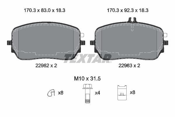 TEXTAR 2296201 Brake Pad Set, disc brake