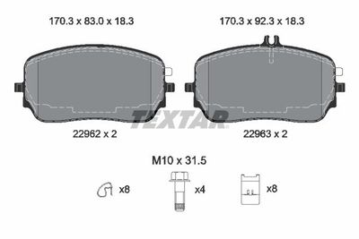 Brake Pad Set, disc brake TEXTAR 2296201