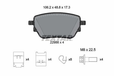 Brake Pad Set, disc brake TEXTAR 2298601