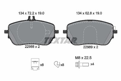 Brake Pad Set, disc brake TEXTAR 2298801