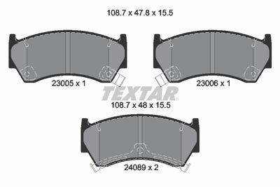 Brake Pad Set, disc brake TEXTAR 2300501