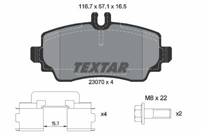 Brake Pad Set, disc brake TEXTAR 2307003