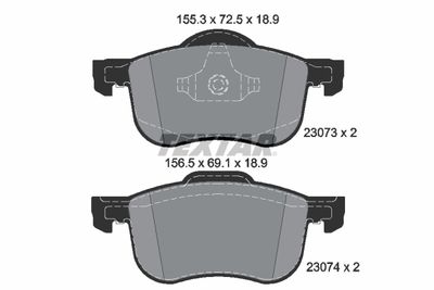 Brake Pad Set, disc brake TEXTAR 2307381