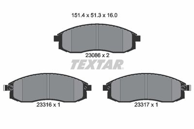 Brake Pad Set, disc brake TEXTAR 2308602