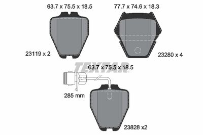 Brake Pad Set, disc brake TEXTAR 2311901