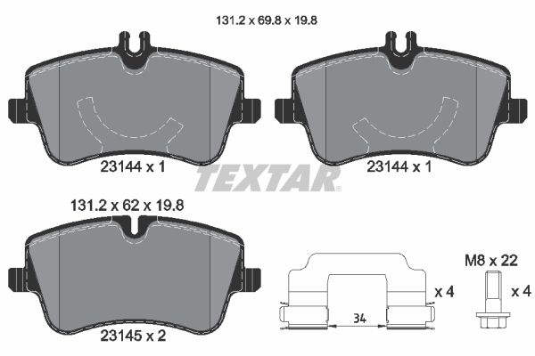 TEXTAR 2314402 Brake Pad Set, disc brake