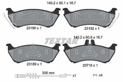 Brake Pad Set, disc brake TEXTAR 2319002