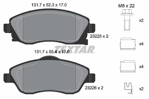 TEXTAR 2322501 Brake Pad Set, disc brake