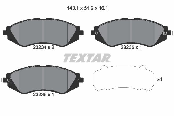 TEXTAR 2323401 Brake Pad Set, disc brake