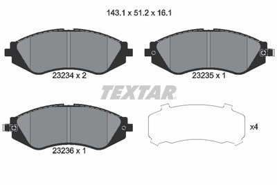 Brake Pad Set, disc brake TEXTAR 2323401