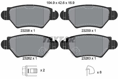 Brake Pad Set, disc brake TEXTAR 2325803