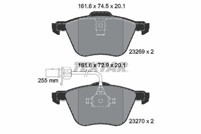 Brake Pad Set, disc brake TEXTAR 2326903