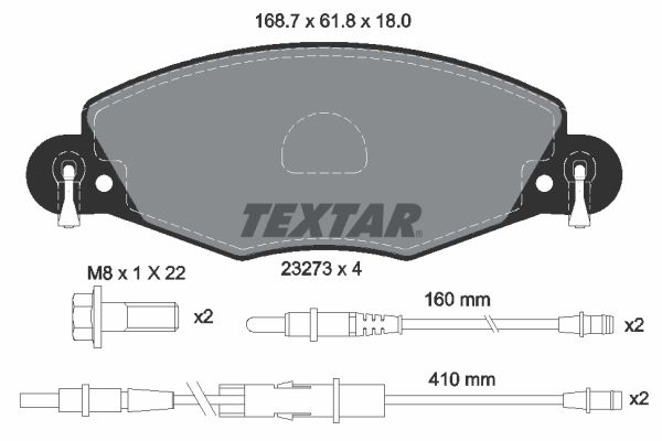 TEXTAR 2327301 Brake Pad Set, disc brake