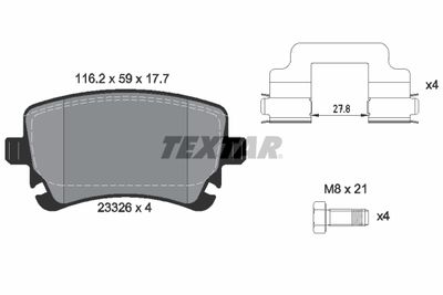 Brake Pad Set, disc brake TEXTAR 2332601