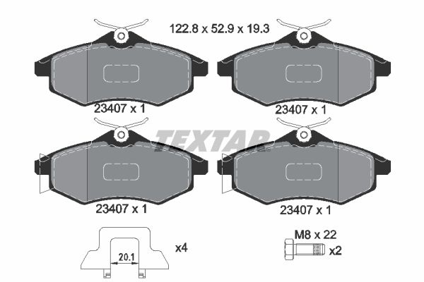 TEXTAR 2340702 Brake Pad Set, disc brake