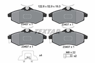 Brake Pad Set, disc brake TEXTAR 2340702