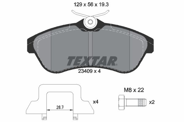 TEXTAR 2340902 Brake Pad Set, disc brake