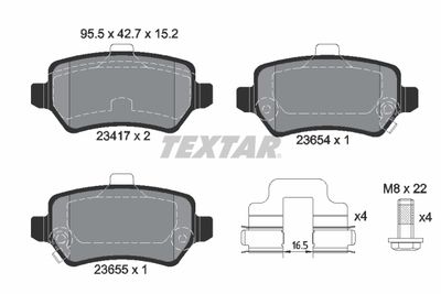 Brake Pad Set, disc brake TEXTAR 2341703