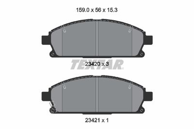 Brake Pad Set, disc brake TEXTAR 2342006