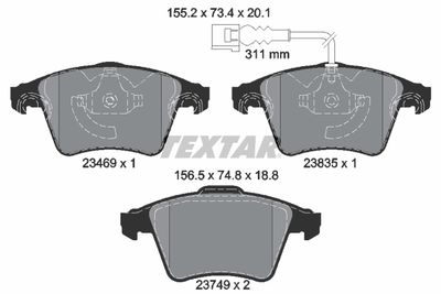 Brake Pad Set, disc brake TEXTAR 2346901