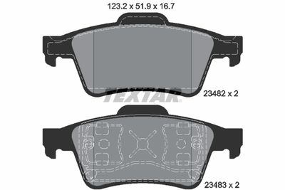 Brake Pad Set, disc brake TEXTAR 2348202