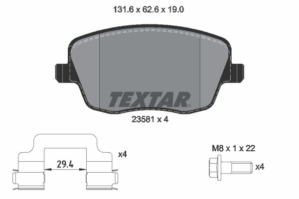 TEXTAR 2358101 Brake Pad Set, disc brake