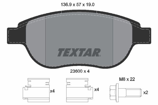 TEXTAR 2360001 Brake Pad Set, disc brake