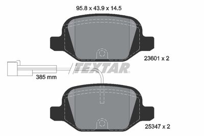 Brake Pad Set, disc brake TEXTAR 2360104