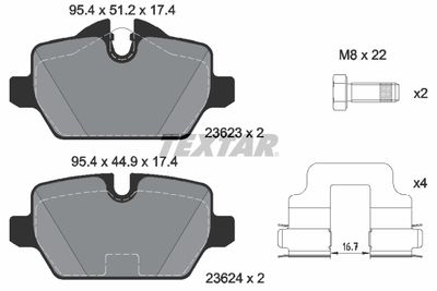 Brake Pad Set, disc brake TEXTAR 2362381