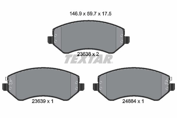 TEXTAR 2363801 Brake Pad Set, disc brake