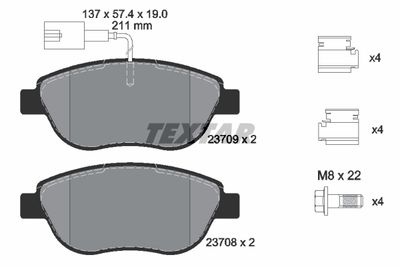 Brake Pad Set, disc brake TEXTAR 2370901