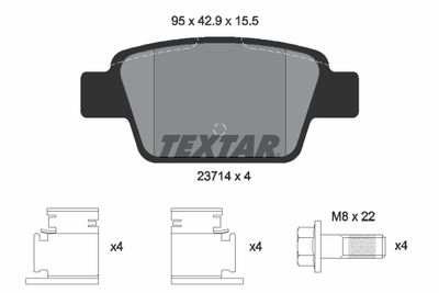 Brake Pad Set, disc brake TEXTAR 2371481