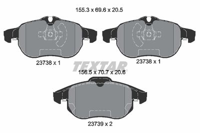 Brake Pad Set, disc brake TEXTAR 2373807