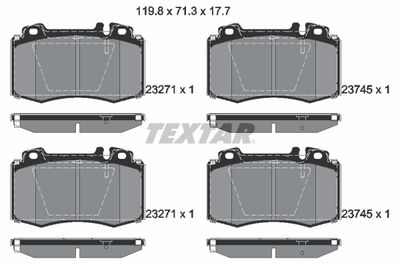 Brake Pad Set, disc brake TEXTAR 2374581