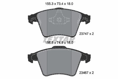 Brake Pad Set, disc brake TEXTAR 2374702