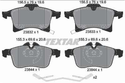 Brake Pad Set, disc brake TEXTAR 2383204