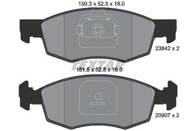 Brake Pad Set, disc brake TEXTAR 2384201