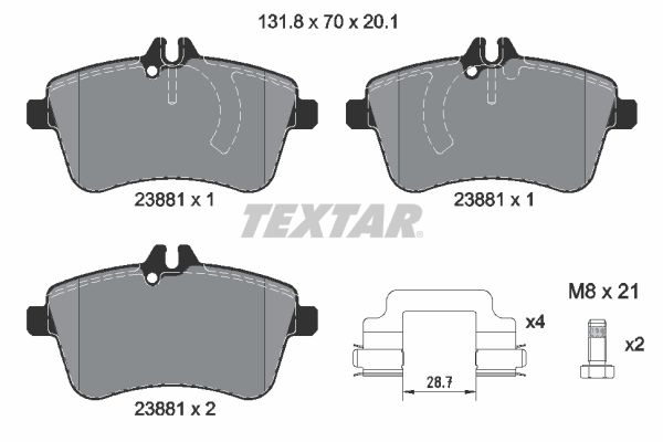 TEXTAR 2388101 Brake Pad Set, disc brake