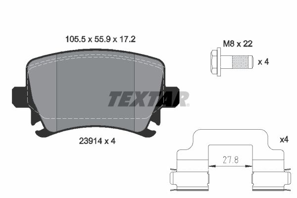 TEXTAR 2391402 Brake Pad Set, disc brake